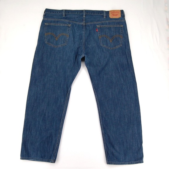 Levis 569 Jeans Mens 42x32 Blue Denim Loose Straight Fit Medium Wash Comfort - Picture 4 of 14